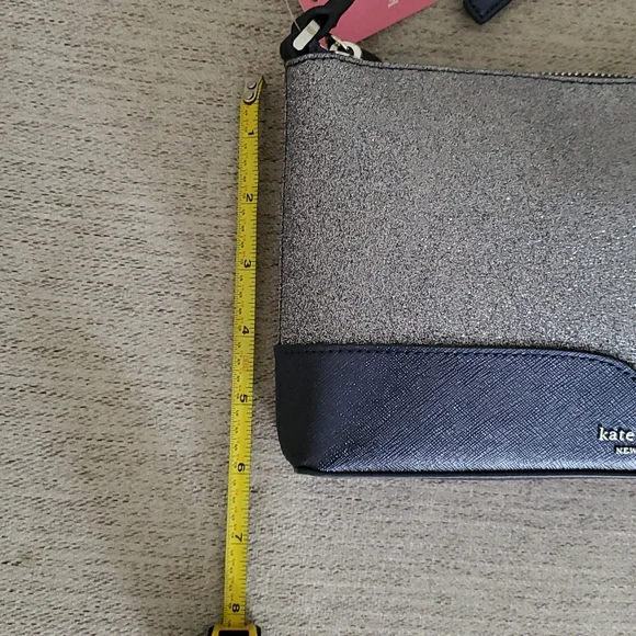 NEW Kate Spade cross body bag,purse, Lola glitter,dusk grey.Beautiful bluish tin - Picture 8 of 8